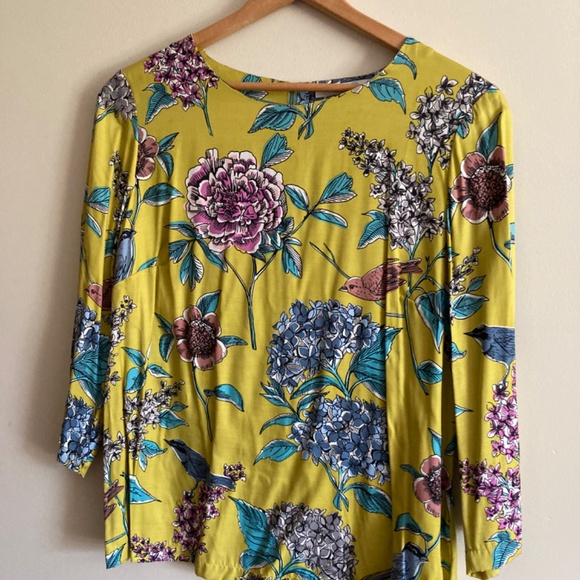 Boden Silk Blend Botanical Print Blouse - Picture 2 of 8